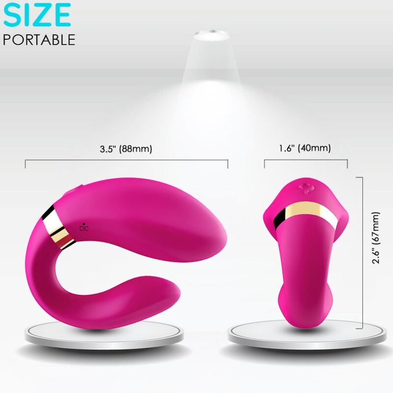 ARMONY - VIBRATORE A MEZZALUNA PER COPPIA TELECOMANDO FUCSIA - immagine 3