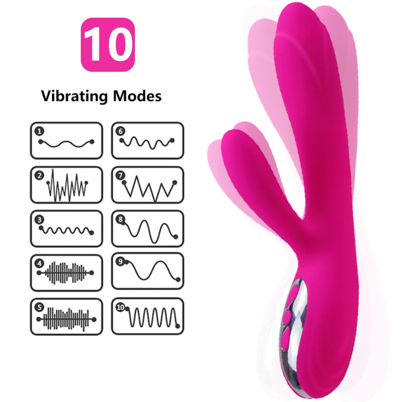ARMONY - VIBRATORE E STIMOLATORE FLESSIBILE CON EFFETTO CALORE FUCSIA - immagine 3