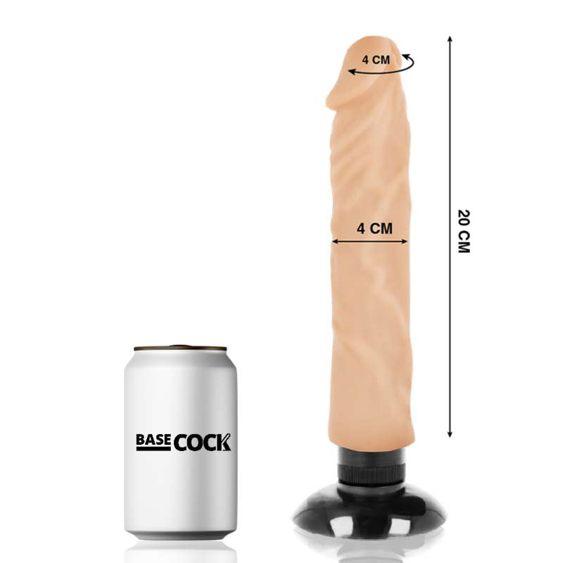 BASECOCK - VIBRADOR REALÍSTICO 2-1 NATURAL 20 CM -O- 4 CM - immagine 2