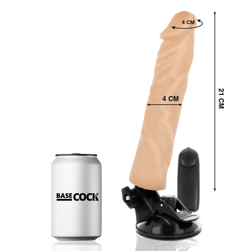 BASECOCK - VIBRADOR REALÍSTICO CONTROL REMOTO NATURAL 21 CM -O- 4 CM - immagine 2