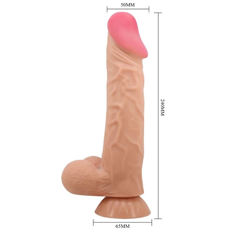 PRETTY LOVE - DILDO REALISTICO SLIDING SKIN SERIES CON VENTOSA SCORREVOLE DELLA PELLE CONTROLLO REMOTO FLESH 24 CM - immagine 4