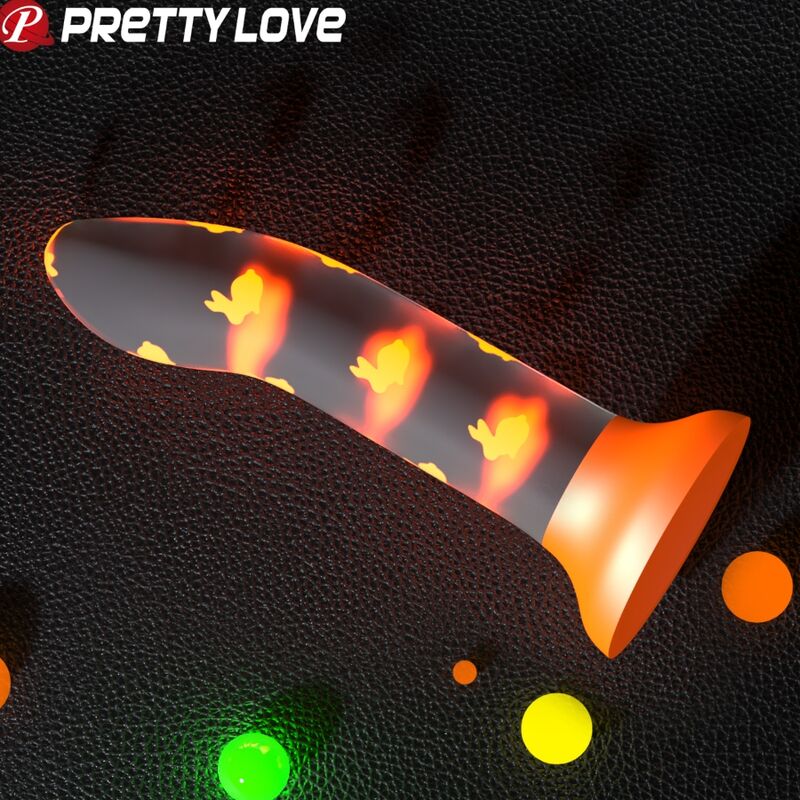 PRETTY LOVE - DILDO MAGICO NIGHTFALL SENZA VIBRAZIONI ARANCIO LUMINOSO - immagine 3