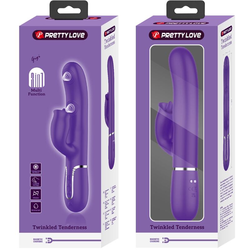 PRETTY LOVE - VIBRATORE CONIGLIO CON VIOLA DA LECCARE - immagine 4