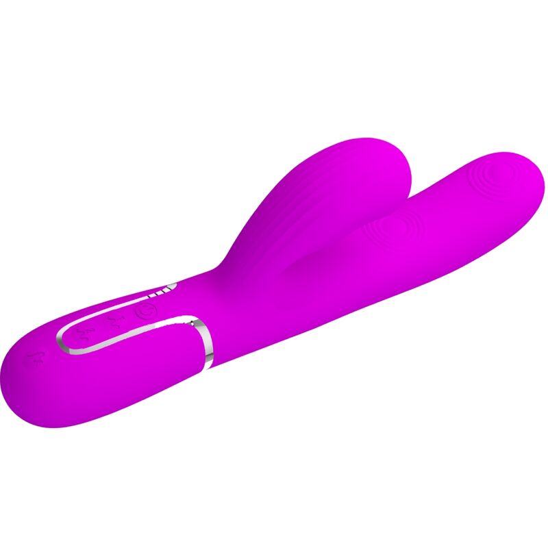 PRETTY LOVE - VIBRATORE MULTIFUNZIONE PERLITA 3 IN 1 G-SPOT VIOLA - immagine 3