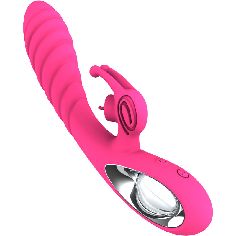 ARMONY - VIBRATORE VICKY RABBIT CON LINGUETTA TIRANTE FUCSIA - immagine 2