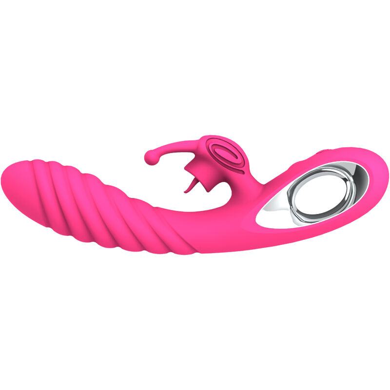 ARMONY - VIBRATORE VICKY RABBIT CON LINGUETTA TIRANTE FUCSIA - immagine 3
