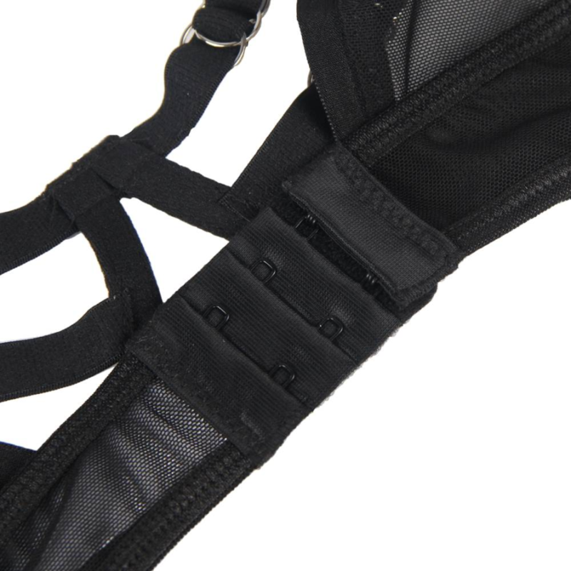 SUBBLIME - SET DUE PEZZI DI REGGISENO TRASPARENTE E STRISCE S/M - immagine 3