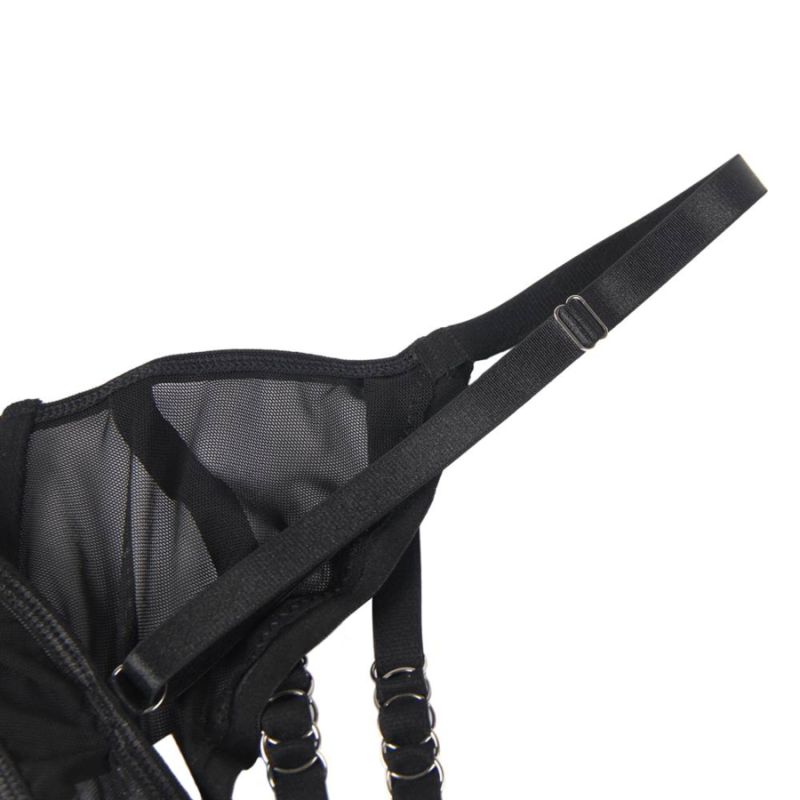 SUBBLIME - SET DUE PEZZI DI REGGISENO TRASPARENTE E STRISCE S/M - immagine 4