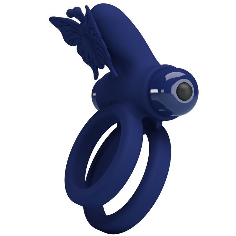 PRETTY LOVE - JAMELE DOPPIO ANELLO CON VIBRAZIONE E STIMOLATORE FARFALLA BLU - immagine 2