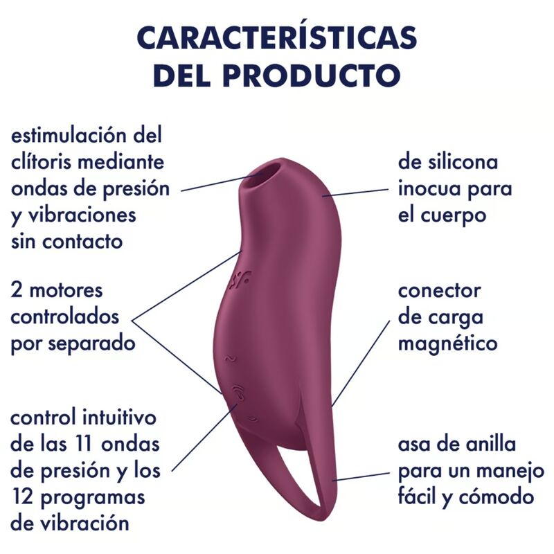 SATISFYER - POCKET PRO 1 STIMOLATORE CLITORIDE GRANATO - immagine 4