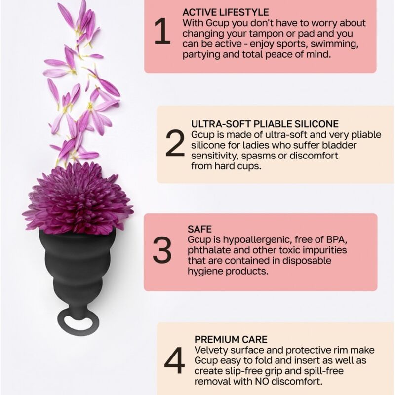 G-VIBE - GCUP COPPA MESTRUALE NERA - immagine 5