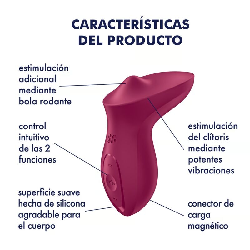 SATISFYER - VIBRATORE ECCITANTE DA APPOGGIO CLITORIDE FUCSIA - immagine 4