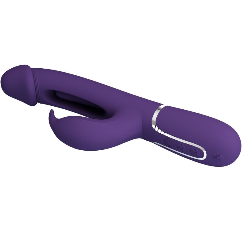 PRETTY LOVE - VIBRATORE MULTIFUNZIONE KAMPAS RABBIT 3 IN 1 CON LINGUA VIOLA - immagine 4