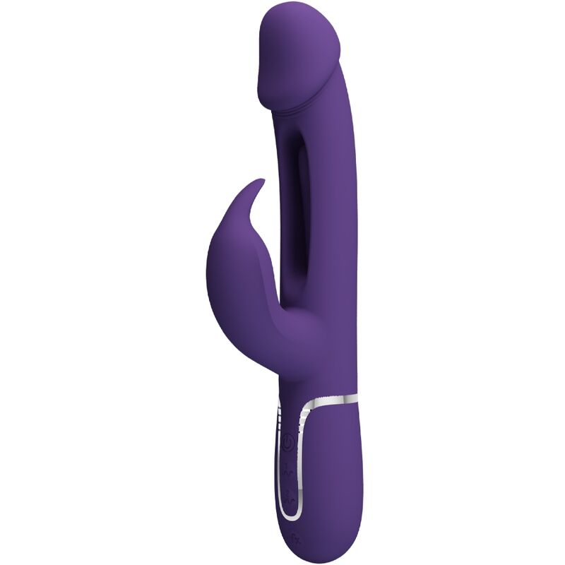 PRETTY LOVE - VIBRATORE MULTIFUNZIONE KAMPAS RABBIT 3 IN 1 CON LINGUA VIOLA - immagine 2