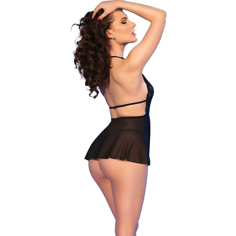 CHILIROSE - CR 4720 BABYDOLL TANGA NEGRO S - immagine 2