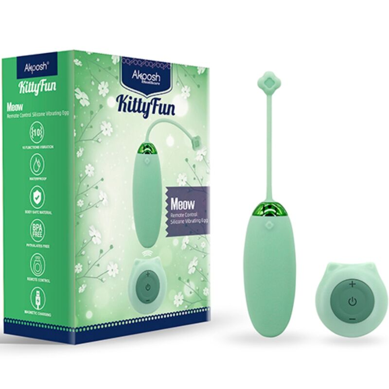 ARMONY - KITTY FUN VIBRATORE UOVO TELECOMANDO 10 VIBRAZIONI VERDE - immagine 5