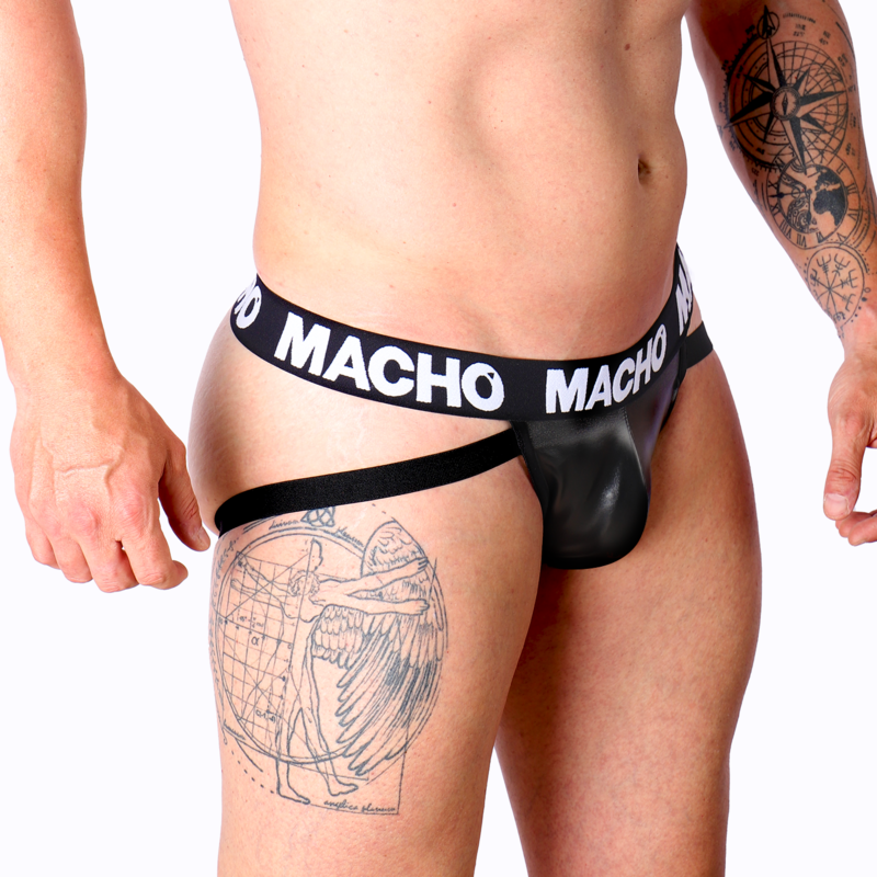 MACHO - MX25NC JOCK CUERO NEGRO - immagine 2