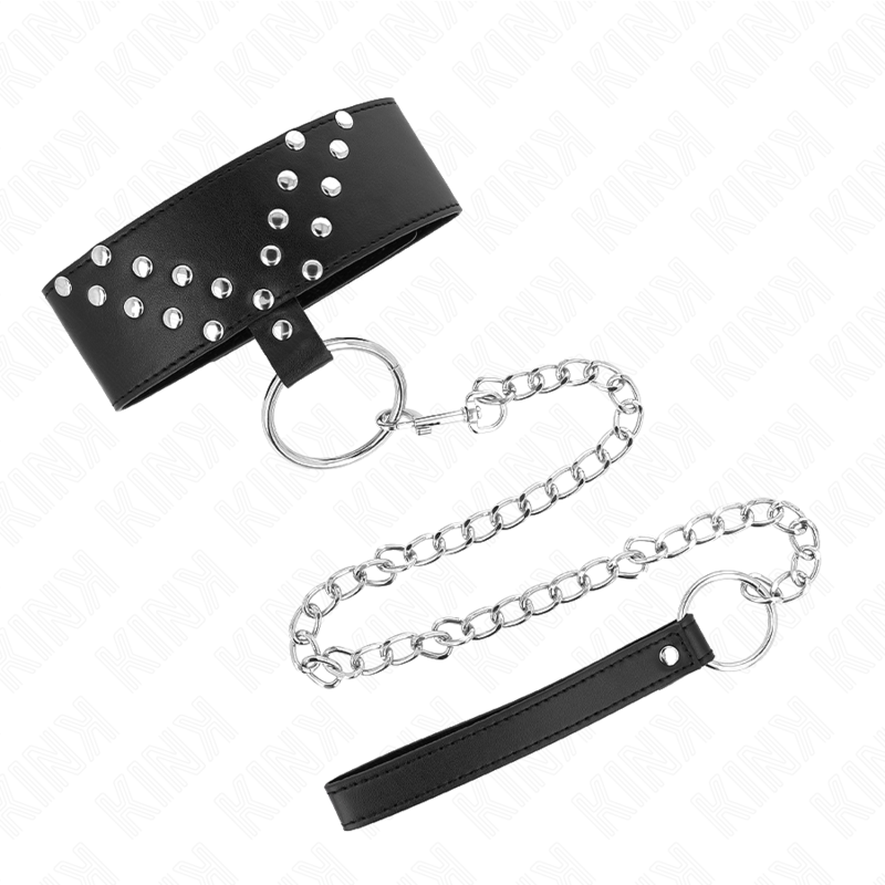 KINK - COLLANA CON CINTURA 65 CM CON RIVETTO A V REGOLABILE 36-43 CM X 5 CM - immagine 2