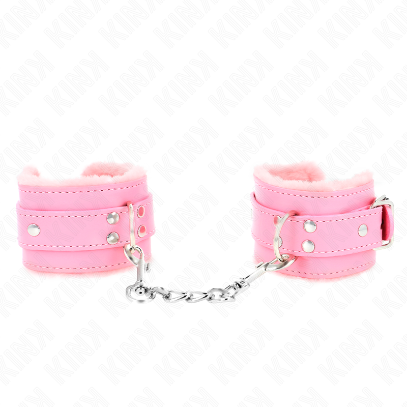 KINK - RESISTENZA DA POLSO IMBOTTITA IN PELLICCIA ROSA CON CINTURA ROSA REGOLABILE 17-29 CM X 6 CM - immagine 2