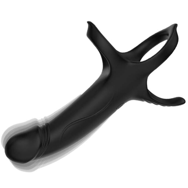 ARMONY - DILDO CON ANELLO E VIBRATORE NERO - immagine 3