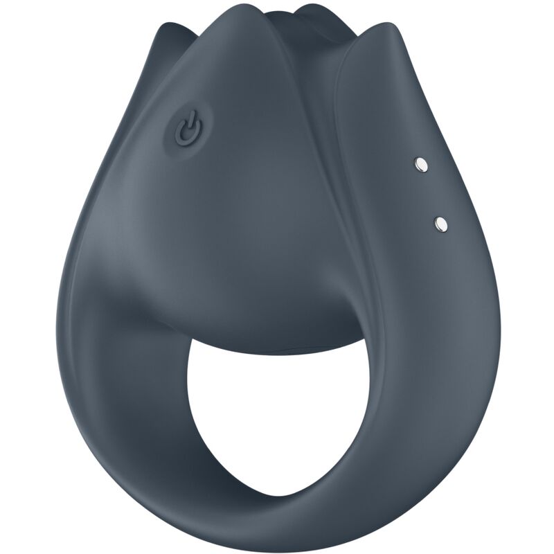 SATISFYER - PERFECT PAIR 2 MULTIVIBRATORE 2 IN 1 ANELLO PER PENE E STIMOLATORE PER DITA GRIGIO - immagine 2