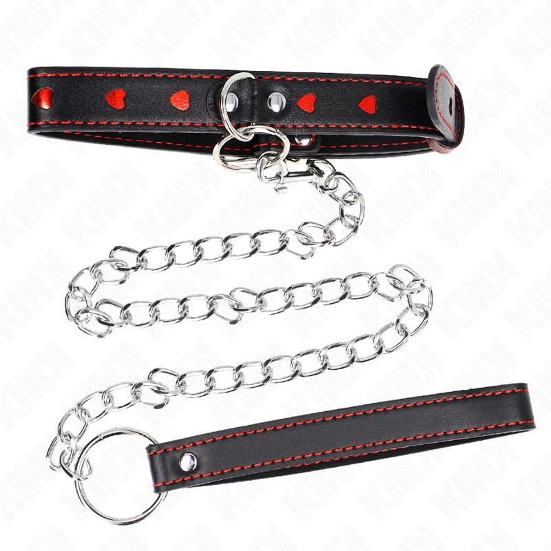 KINK - COLLANA CON CINTURINO 65 CM DETTAGLI CUORE 52,5 X 2,5 CM - immagine 4