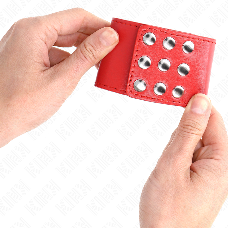 KINK - RESISTENZA DA POLSO CON CHIUSURA A SCATTO ROSSO REGOLABILE 19-24 CM X 5,5 CM - immagine 3