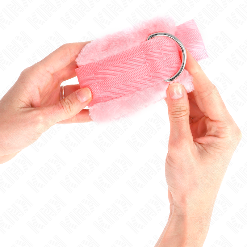 KINK - POGGIPOLSI FODERATI IN PELLICCIA ROSA REGOLABILE 17-31 CM X 7 CM - immagine 3