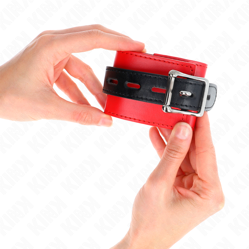 KINK - RESISTENZA DA POLSO ROSSO CON CINTURA NERA REGOLABILE 17-28 CM X 6 CM - immagine 3