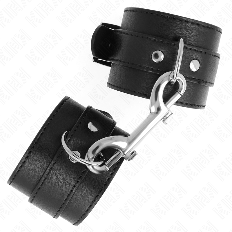 KINK - TENUTA DA POLSO-FILA DI RIVETTI SINGOLA E FIBBIA GRANDE NERA REGOLABILE 17-28 CM X 5 CM - immagine 2