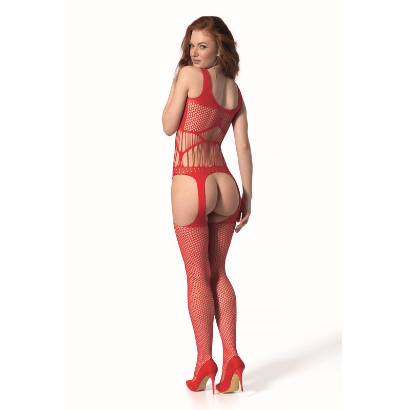 PASSION - BS 106 BODYSTOCKING ROSSO TAGLIA UNICA - immagine 2