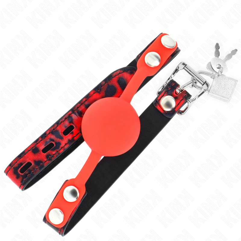 KINK - MODELLO 2 PALLA IN SILICONE 4 CM GAG CON SERRATURA 60 x 2 CM - immagine 2