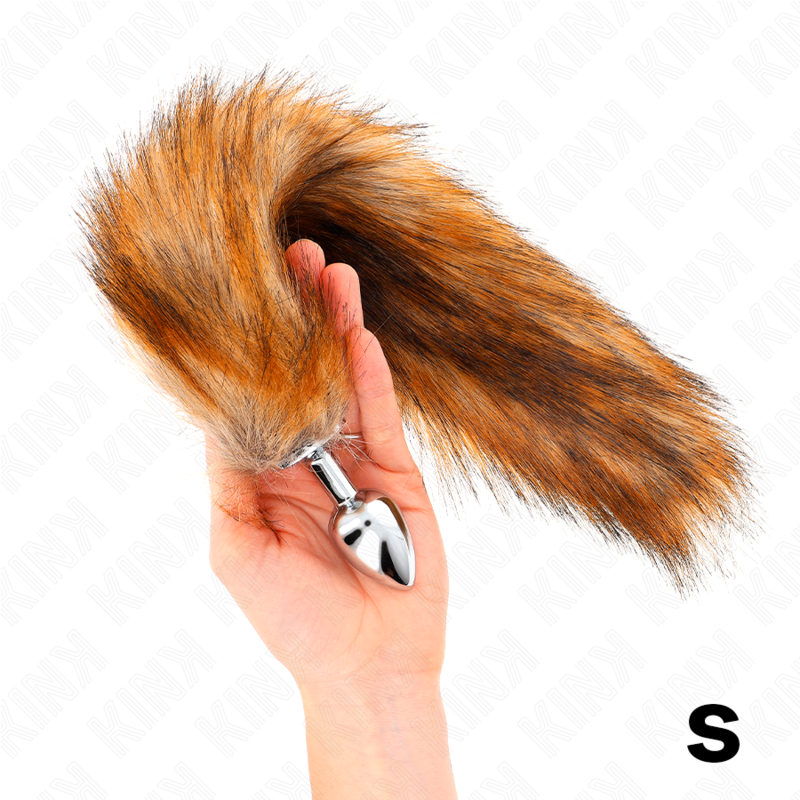 KINK - PLUG ANALE TAGLIA S 7 X 3 CM CON CODA SINTETICA 40 CM MARRONE - immagine 2