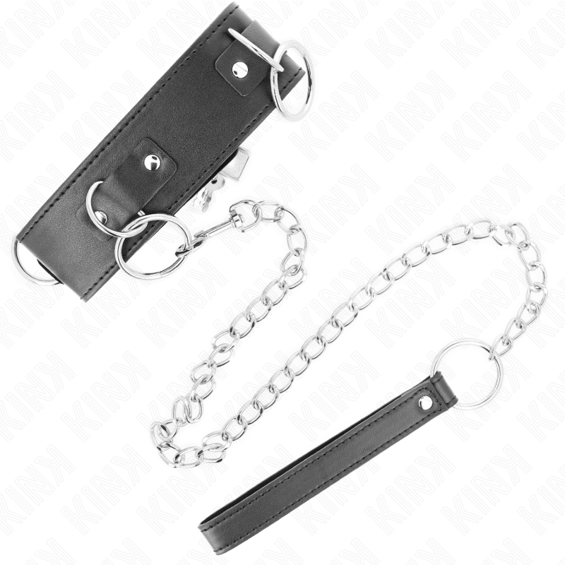 KINK - COLLANA CON GUINZAGLIO 65 CM 3 MODELLO ANELLI 2 REGOLABILE 36-43 CM X 5 CM - immagine 4