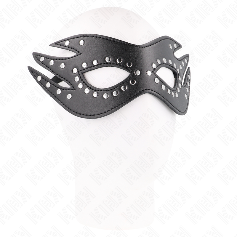 KINK - MASCHERA IN SIMILPELLE CON RIVETTI MODELLO 3 26 x 9,5 CM - immagine 3