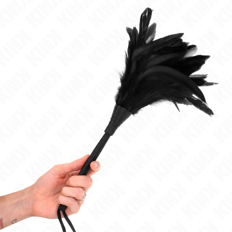 KINK - PIUME DI POLLO SOLLEGATO A FORMA DI CORNO NERO 36 CM - immagine 2