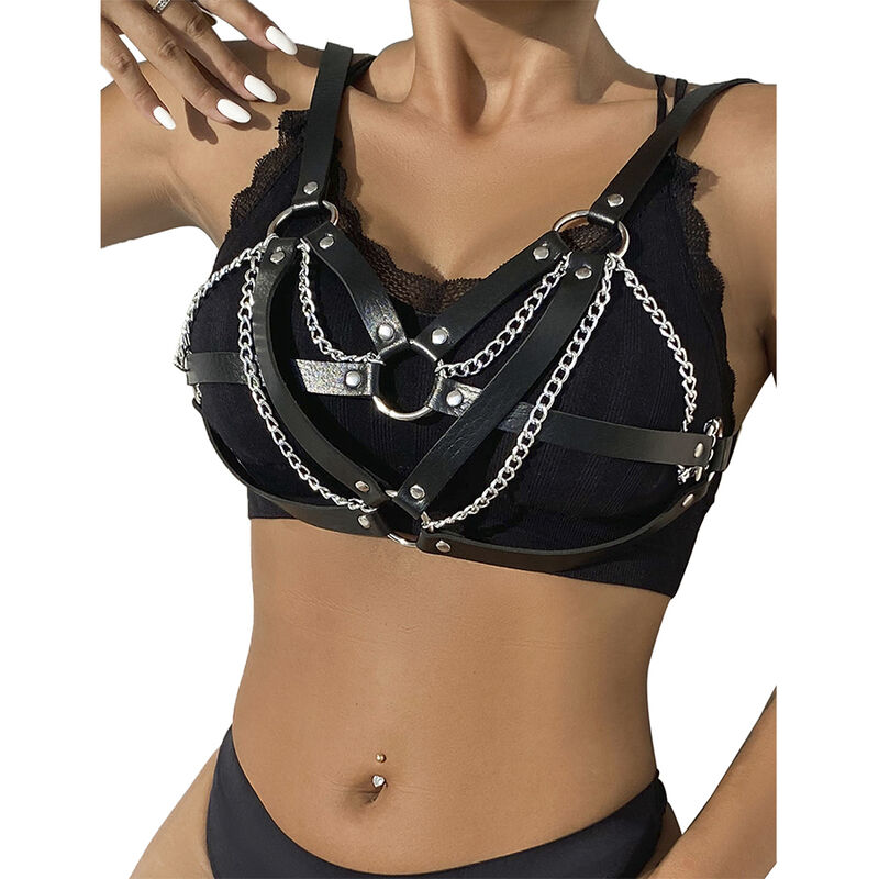 SUBBLIME - 953713 CINTURA PUNK BONDAGE FIBBIA METALLO NERA TAGLIA UNICA - immagine 2