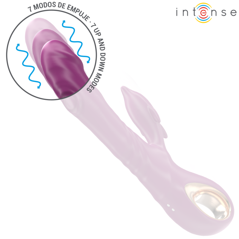 INTENSE - VIBRATORE MULTIFUNZIONE HALLE CON LINGUA STIMOLANTE A DELFINO VIOLA - immagine 3