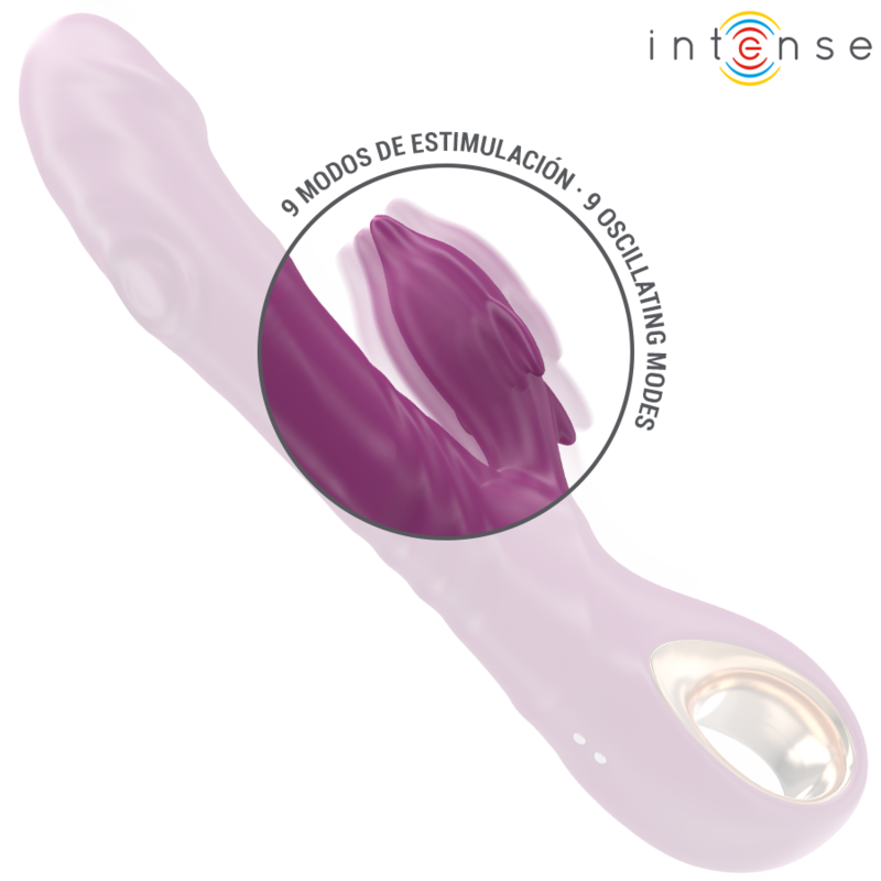 INTENSE - VIBRATORE MULTIFUNZIONE HALLE CON LINGUA STIMOLANTE A DELFINO VIOLA - immagine 5