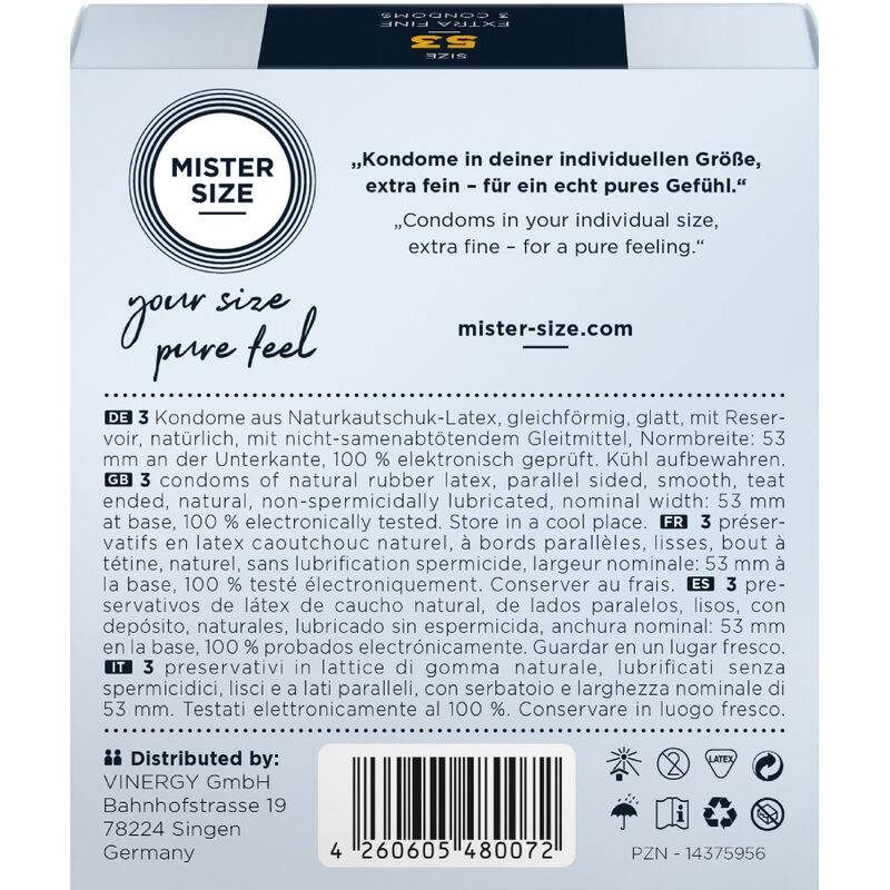 MISTER SIZE - PRESERVATIVO TAGLIA M 53 MM (3 UNITÀ) - immagine 3