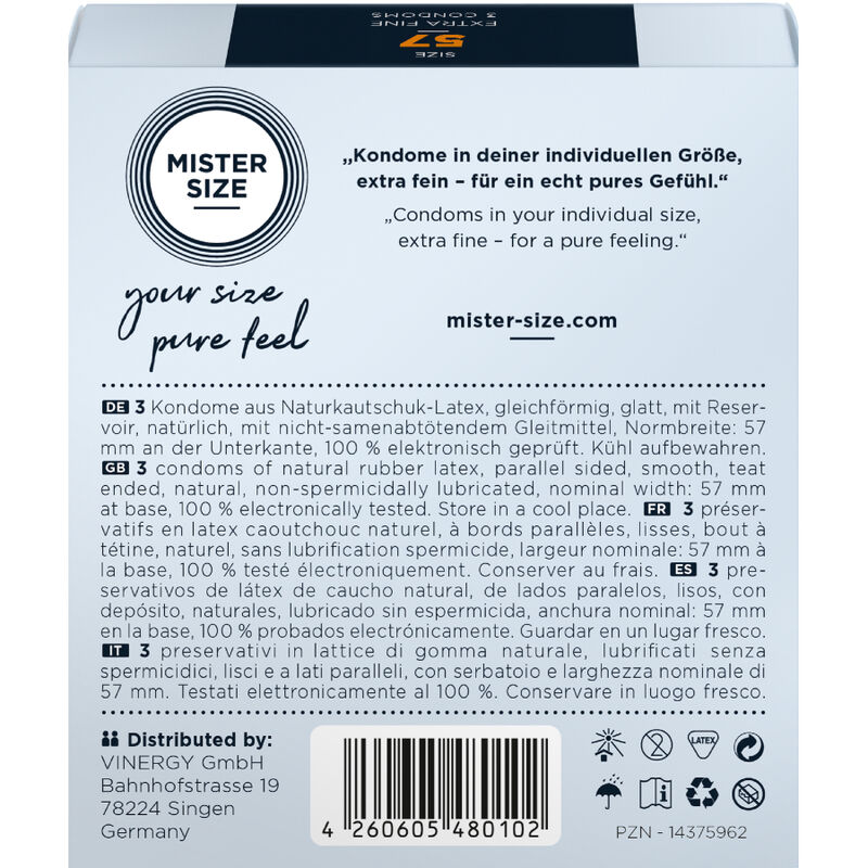 MISTER SIZE - PRESERVATIVO TAGLIA L 57 MM (3 UNITÀ) - immagine 3