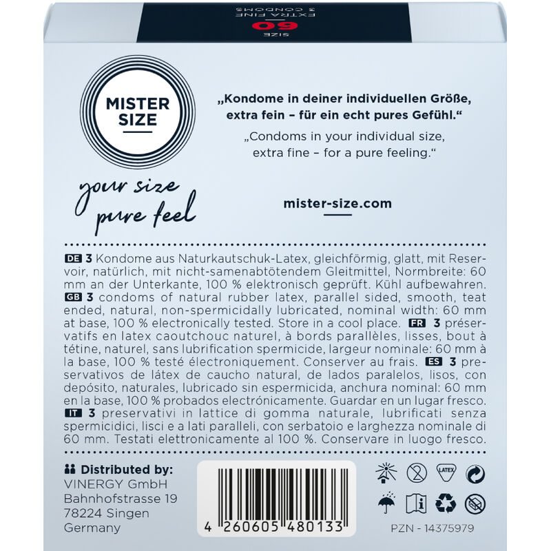 MISTER SIZE - PRESERVATIVO TAGLIA XL 60 MM (3 UNITÀ) - immagine 3
