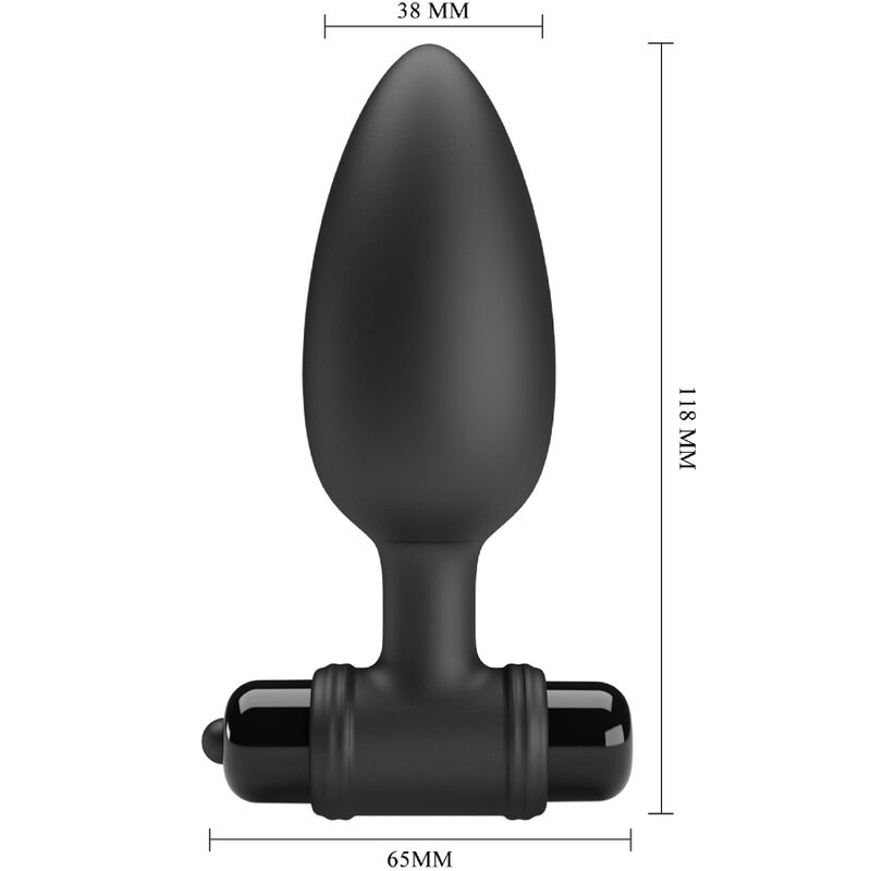 PRETTY LOVE - VIBRA BUTT PLUG 2 PLUG ANALE 10 VIBRAZIONI NERO - immagine 3