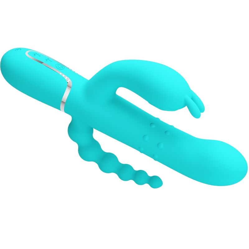 PRETTY LOVE - CAMMY 4 IN 1 MULTIFUNZIONE VIBRATORE TRIPLE RABBIT BLU - immagine 4