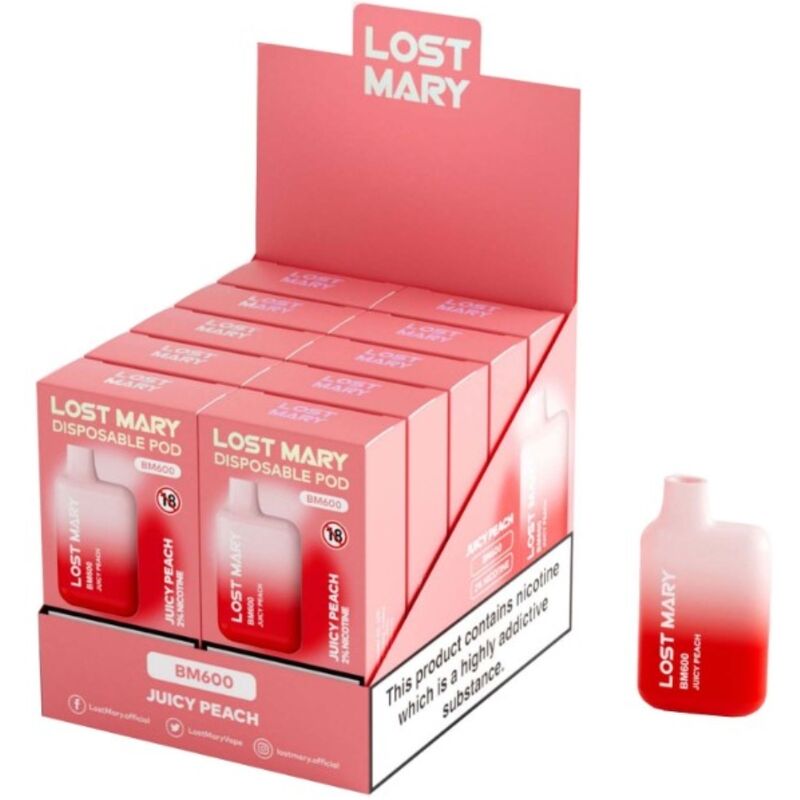 LOST MARY - BM600 NICOTINA VAPER 2% MONOUSO JUICY PEACH - immagine 2