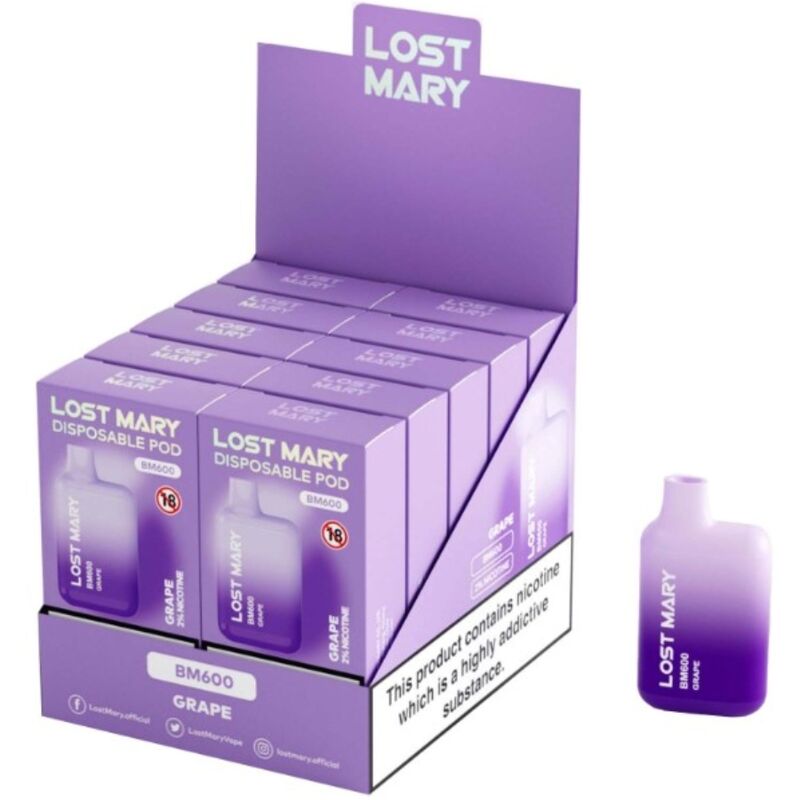 LOST MARY - BM600 NICOTINA VAPER 2% MONOUSO UVA - immagine 2