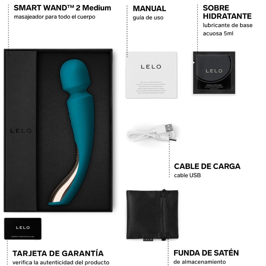 LELO - MASSAGGIATORE SMART MEDIUM WAND 2 AQUA - immagine 4