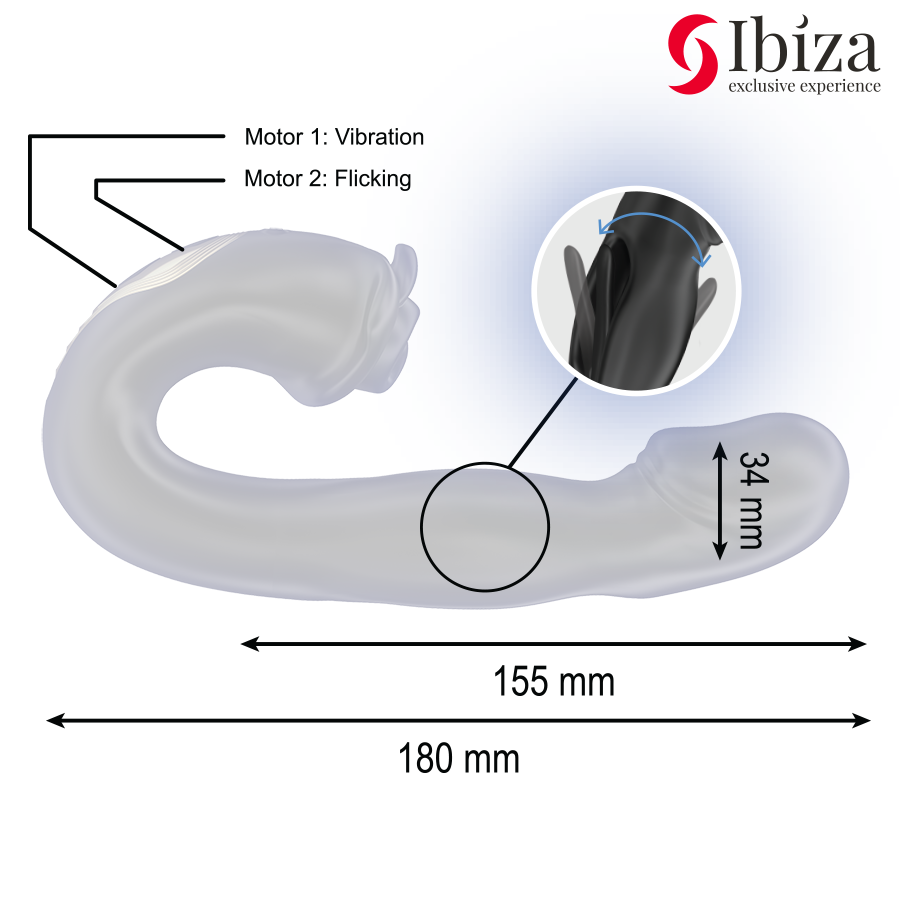 IBIZA - VIBRATORE ROSE EFFETTO FLICKING E STIMOLATORE DEL CLITORIDE - immagine 5