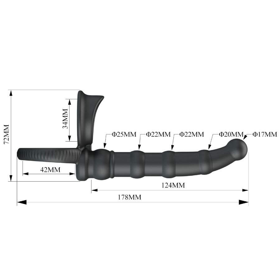 PRETTY LOVE - TATUM ANELLO PER PENE VIBRANTE CON TAPPO 10 VIBRAZIONI NERO - immagine 5