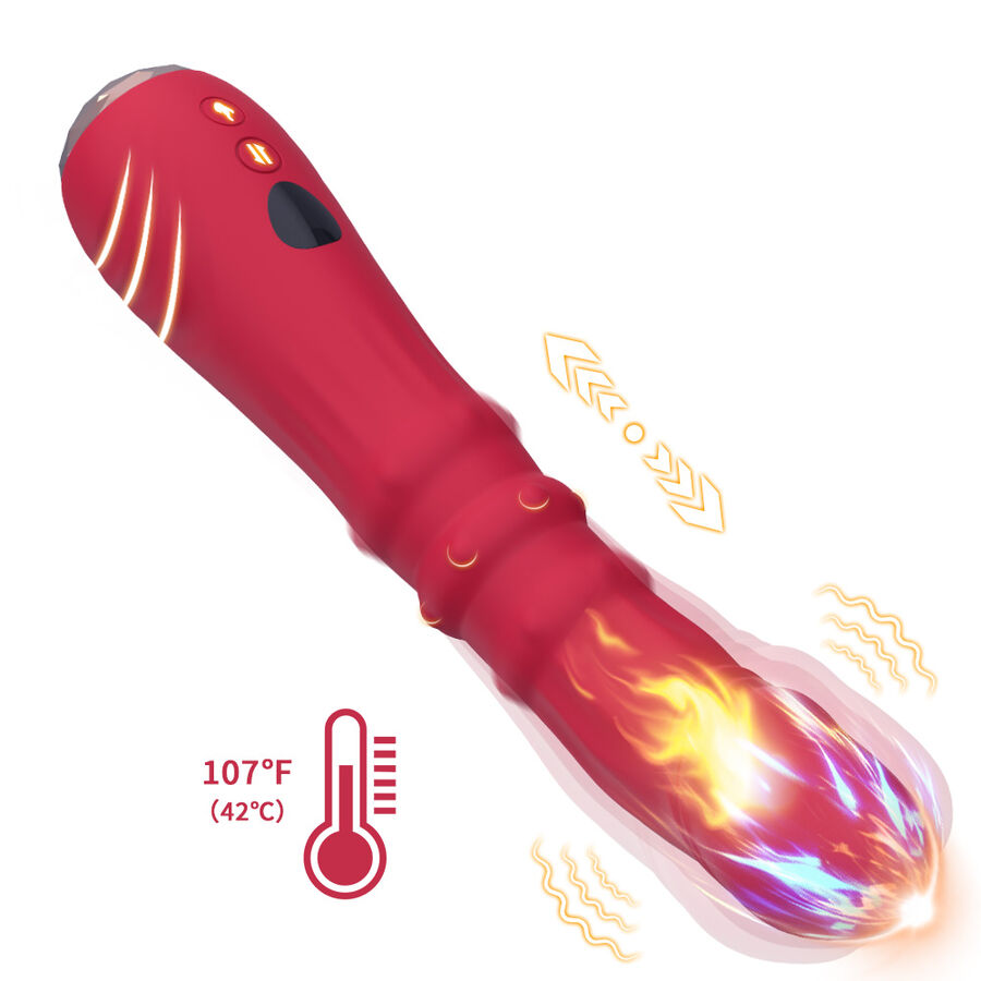 ARMONY - DILDO VIBRATORE STIMOLATORE PUNTO A TERMOREGOLABILE ROSSO - immagine 2